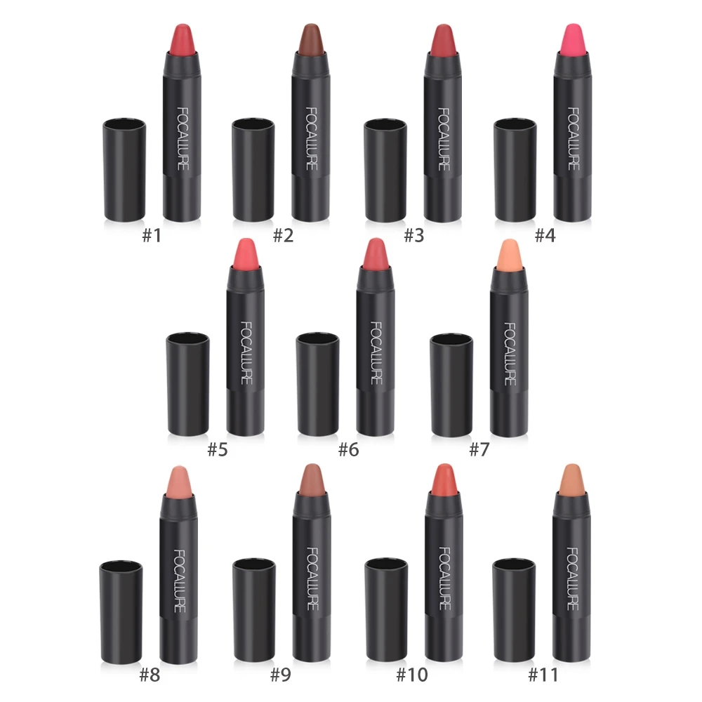 FOCALLURE Lipstick 11 Colors Waterproof Maquiagem Batom Long Lasting Matt Lip Stick Lips Makeup Beauty Matte Pen |