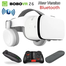 Новые Bobo vr Z6 VR очки беспроводные Bluetooth наушники VR очки Android IOS Удаленная реальность VR 3D картонные очки