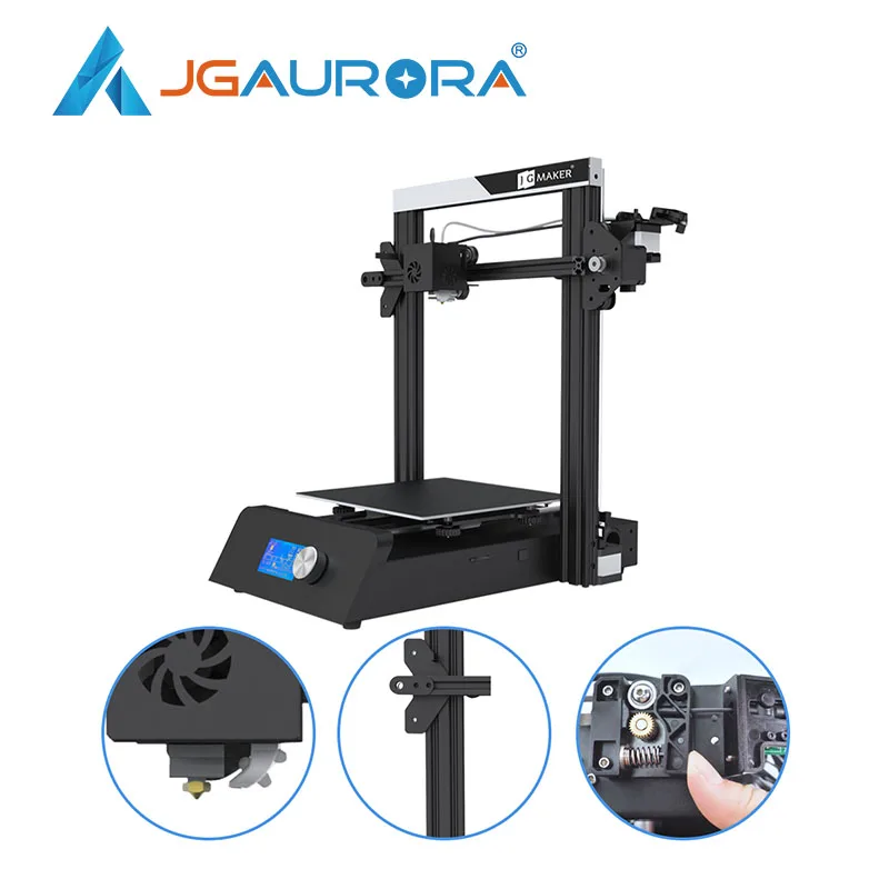 Pаспродажа JGAURORA JGMAKER магический 3d принтер высокой точности большой размер сборки 220X220X250 мм V slot восстановление отключения питания печать FMD принтер