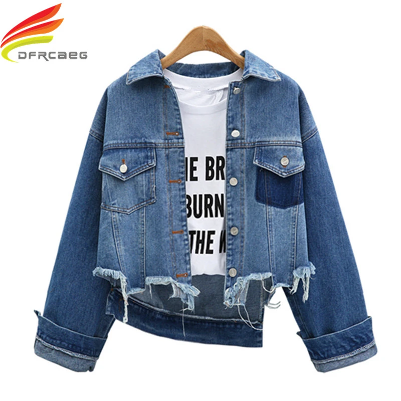 primavera 2018 Vaqueros chaqueta mujeres moda fresco más tamaño ropa de las mujeres único breasted mujer Jean chaqueta denim abrigos| chaquetas básicas| - AliExpress