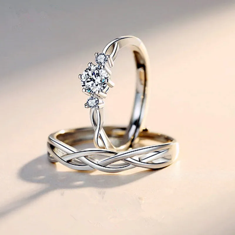 Кольцо с цирконием Forever Love модное тибетское серебряное кольцо для пар