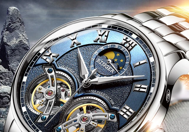 Podwójne Tourbillon Szwajcaria zegarki BINGER Original mężczyźni automatyczny zegarek Self-Wind Fashion Men mechaniczny zegarek na rękę skóra tanie tanio Mechanical Wristwatches 13mm Complete Calendar Moon Phase Water Resistant Skórzane Okrągłe Leatherette 3Bar B-8606B Hardlex Podwójne Tourbillon Szwajcaria zegarki BINGER Original mężczyźni automatyczny zegarek Self-Wind Fashion Men mechaniczny zegarek na rękę skóra tanie tanio Mechanical Wristwatches 13mm Complete Calendar Moon Phase Water Resistant Skórzane Okrągłe Leatherette 3Bar B-8606B Hardlex