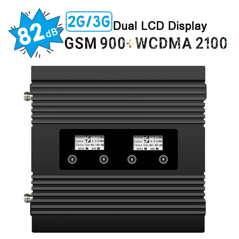 

Walokcon 3G WCDMA 2100MHz GSM 900Mhz Dual Band Cellphone Cellular Signal Booster GSM 900 2100 UMTS Signal Repeater Amplifier///