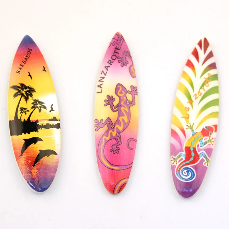 

Spain Lanzarote Barbados Fridge Magnet Creative 3D Surfing Board Refrigerator Magnet Tourist Souvenirs Home Decoration