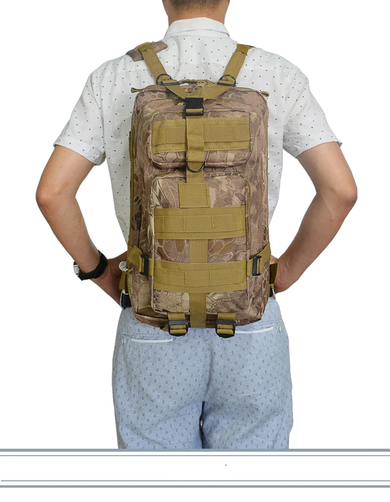 2017 3P Outdoor Military Tactical Backpack 30L Molle Bag Army Sport Travel Rucksack Camping Hiking Trekking Camouflage Bag (43)
