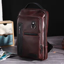 Винтажная искусственная кожа Crazy Horse большая нагрудная сумка мужская сумка для отдыха через плечо на одно плечо мужская Сумка Большая вместительная на молнии дорожная