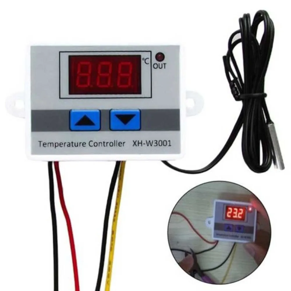 Digital LED Temperature Controller Thermostat Control Switch Waterproof Probe Wire Connect High Sensitivity Temperature Sensor