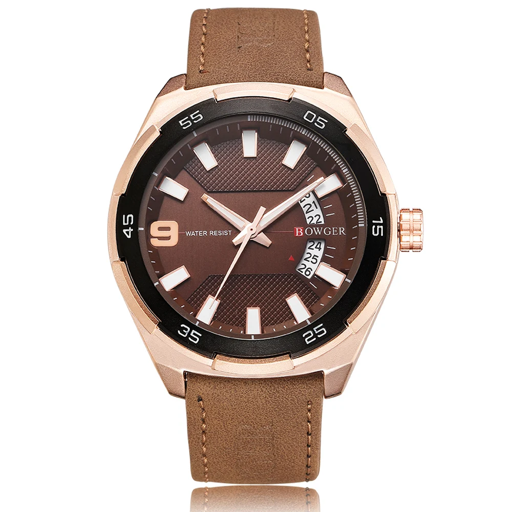 BOWGER Fashion Casual Brand Waterproof Quartz Watch Men Military Stainless Steel Sports Watches Man Clock Relogio Masculino (25)