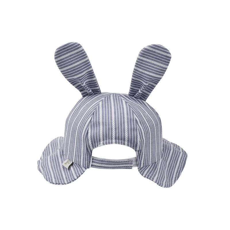 Fashion Rabbit Baby Hat Boy's Panama Cotton Striped Baby Cap Cute Ears Baby Sun Cap Brim Toddler Bucket Hat Baby Girls Clothing (16)