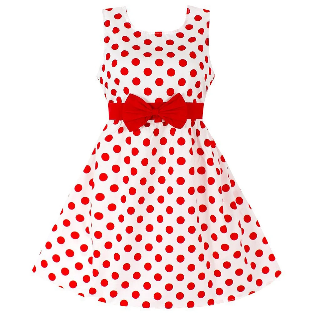 

AmzBarley Baby Girls Dress sleeveless Dot Bow knot Dress Chirldren Cotton Casual clothes Party Birthday Kids summer Clothing