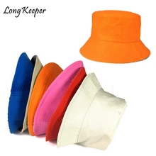 Модная Солнцезащитная мужская женская панама высокого качества Кепки из хлопка лето осень сплошной Цвет Рыбак Панамы 10 Шапки/лот
