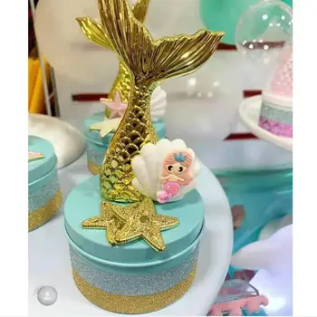 

12PCS/20PCS/36PCS Mermaid Party Gift Boxes Under the Sea DIY Plastic Candy Boxes Little Mermaid Birthday Party Decor Kids Favors