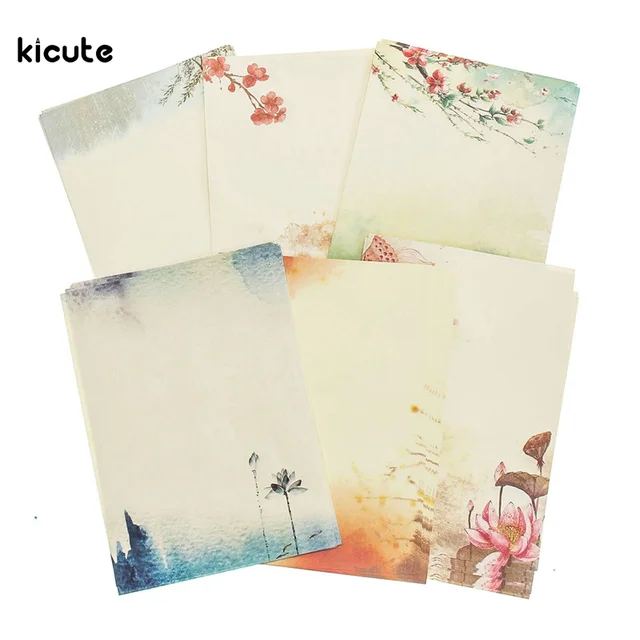 8 sheets set chinese style flower ancient retro vintage pattern stationery letter sheets