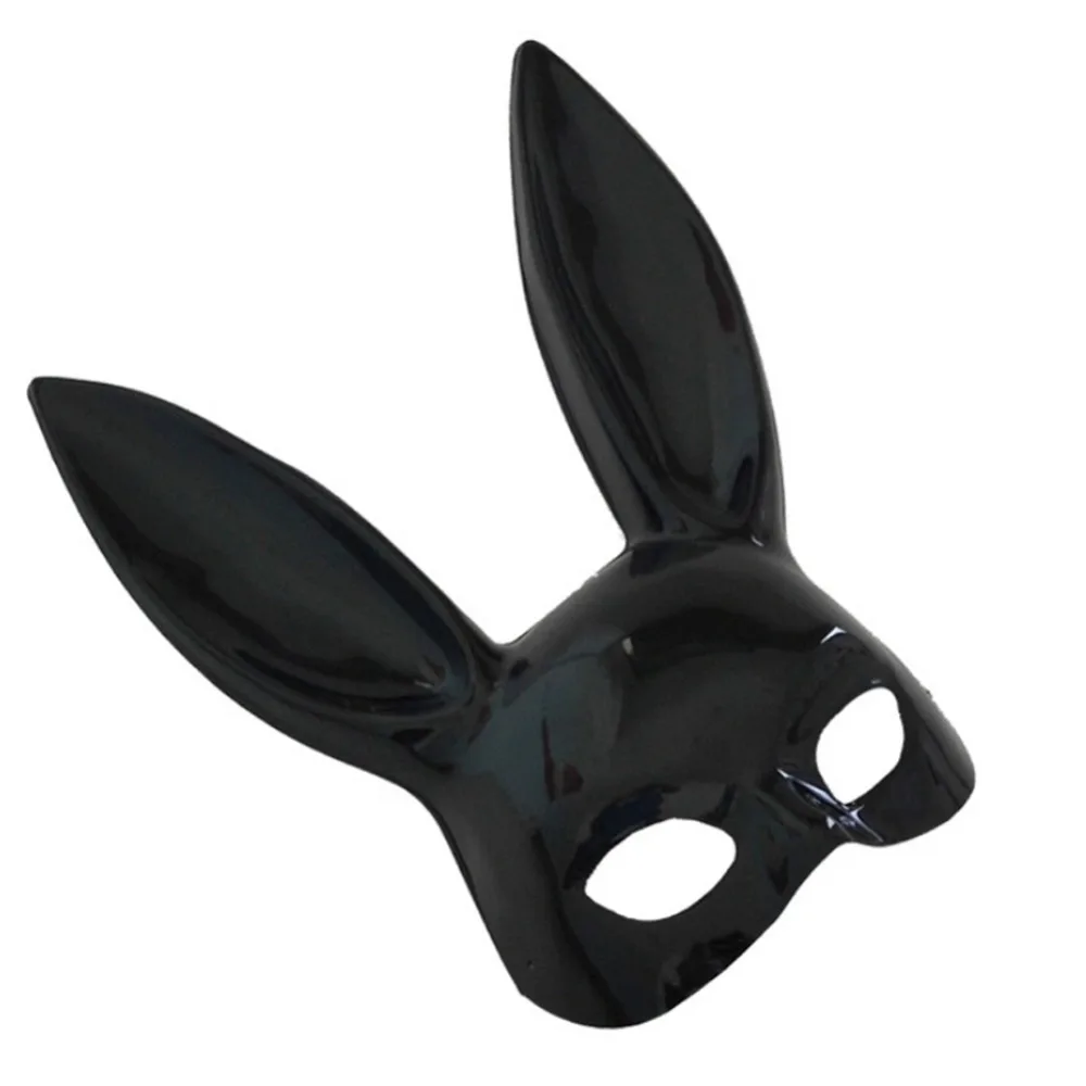 Hot Women Girl Sexy Rabbit Ears Mask Cute Bunny Long Ears Bondage Mask Halloween Masquerade Party KTV Cosplay Costume Props  (16)