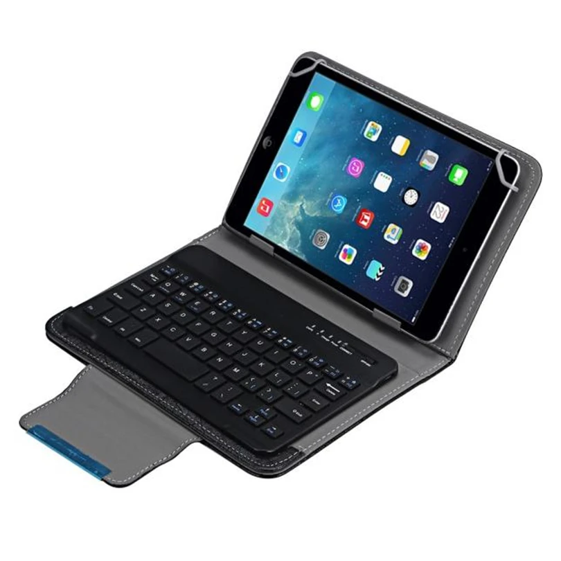 

Slim Aluminum Wireless Bluetooth Keyboard For IOS Android PC + Leather Case tablet protective case with wireless keyboard A30