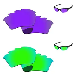 Фиолетовый и зеленый 2 пары зеркало Поляризованные замены линзы для половины XLJ солнцезащитные очки с отверстиями 100% UVA и UVB Защита