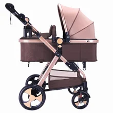 Lightweight portable baby stroller can sit reclining folding shock absorber boarding 3 in 1 baby child stroller kid car seat 3 in1 baby stroller can sit reclining folding shock absorber stroller high landscape lightweight children stroller baby basket