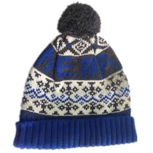 Мультфильм толстые кашемировые жаккардовая ветер Шапки Вязание соответствующие Кепки зимние мягкие теплые защита ушей Подкладка из флиса шапочки с пом