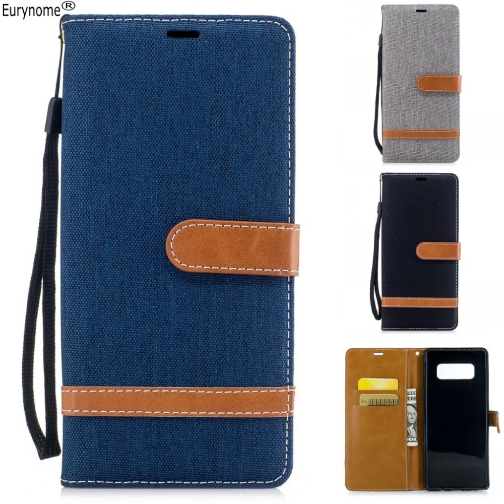 

For Samsung Galaxy Note 8 Case Denim PU Leather Wallet Magnetic Case for Samsung Galaxy Note 8 Note8 Cover Screen Protector
