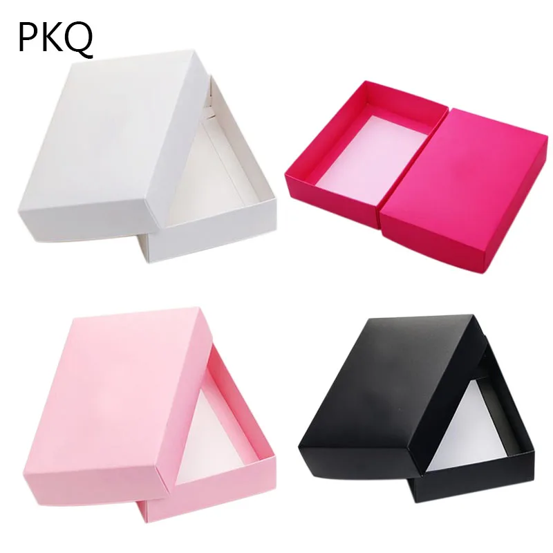 

10pcs/lot High Quality White Pink Large Cardboard Paper Gift Packaging Boxes Wedding Birthday Party Gift Boxes With Lid 11/21