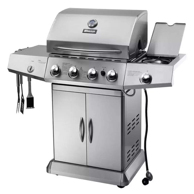 

free shipping by sea HIGH-END configuration and perfect appearance outdoor gas bbq grill,four burner+side burner gas bbq grill