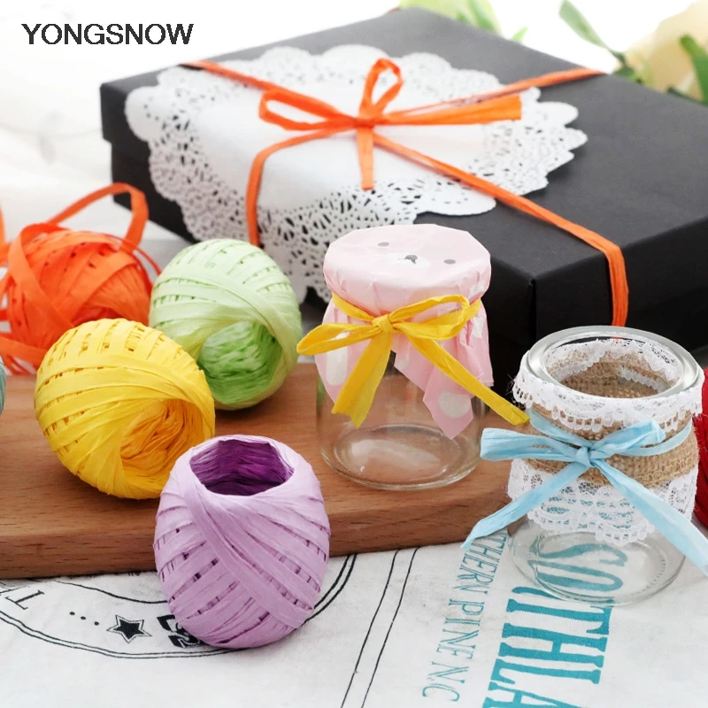 20M Raffia Paper Rope Ribbon Natural Rope Gift Wrapping DIY