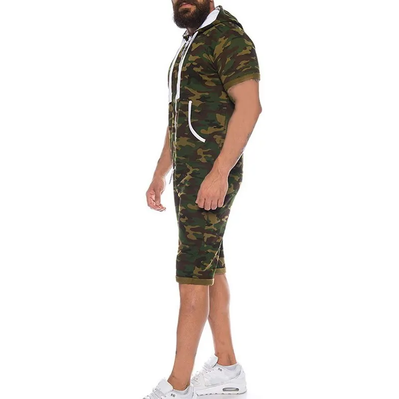 Casual Tracksuit Jumpsuit Men Summer Short Sleeve Hoodies Sweatshirt Mens Overalls Fashion Camo Sportwear Short Pants Romper Casual Tracksuit Jumpsuit Men Summer Short Sleeve Hoodies Sweatshirt Mens Overalls Fashion Camo Sportwear Short Pants Romper