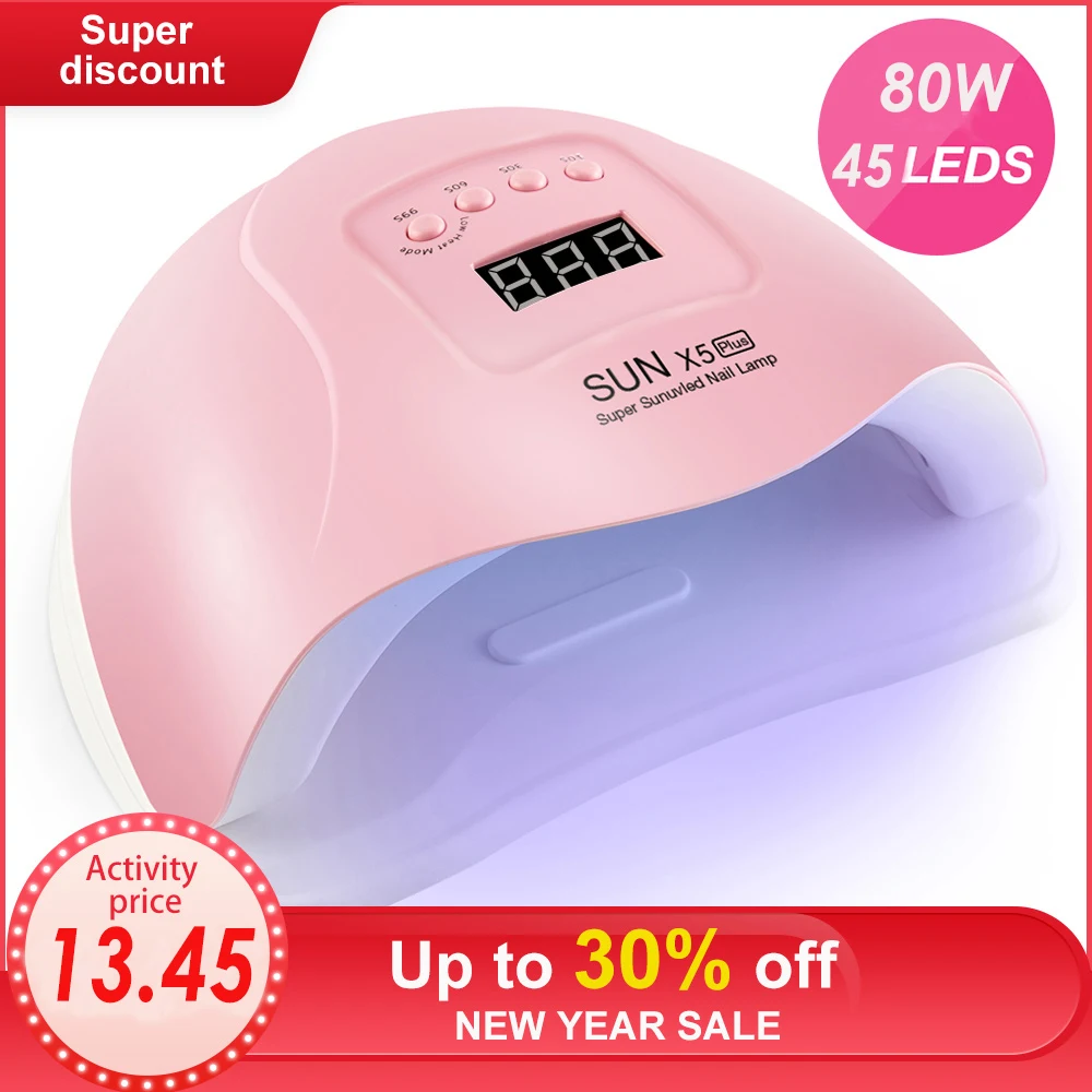 

SUN X5 Plus 80W UV LED Lamp Nail Dryer 45 LEDs Dual UV Lamp For Curing UV Gel Nail Polish With Sensor Smart Timer Lamp for Nails