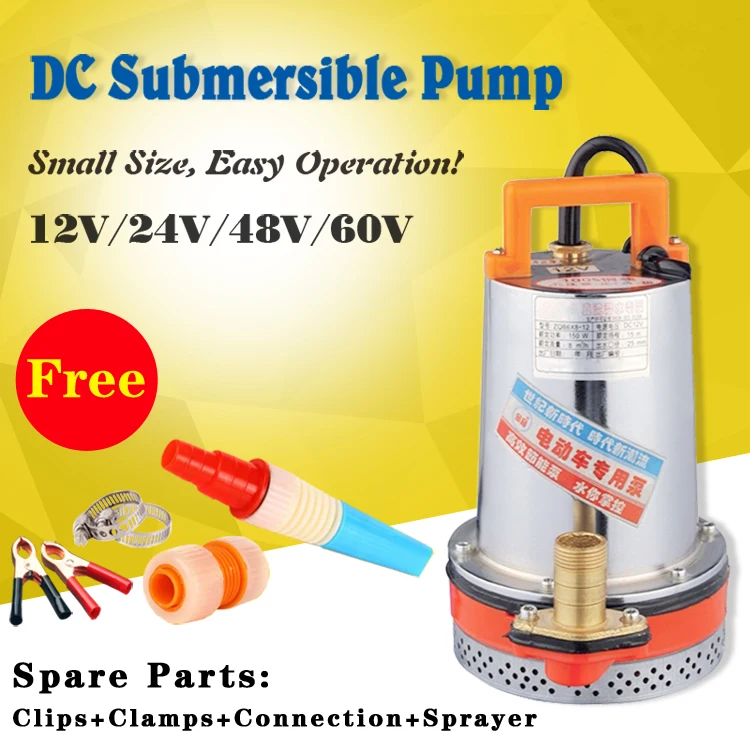 

ZQB series 170L/min specification of submersible dc water pump dc48V solar dc water pump with batteri