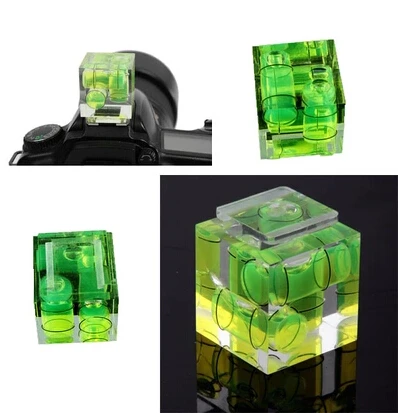 Camera Accessories Triple 3 Axis Bubble Spirit Level Hot Shoe Adapter Dslr Slr Cameras Photo Studio Accessories camera hot shoe adapter camera spirit level