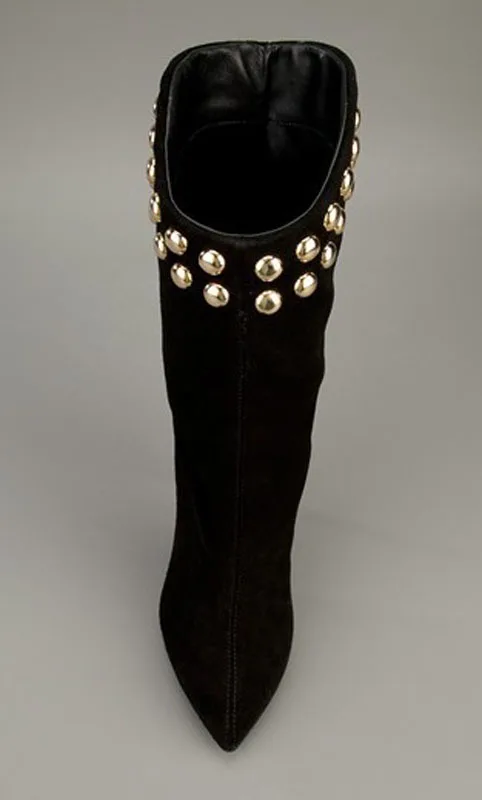 Sexy Tachonado Martin Punta Estrecha Venta Tacones Mujeres Showed Mujer Caliente Negro Altos Delgada Moda Zapatos Remaches Color As Botas 1C7Cq4E