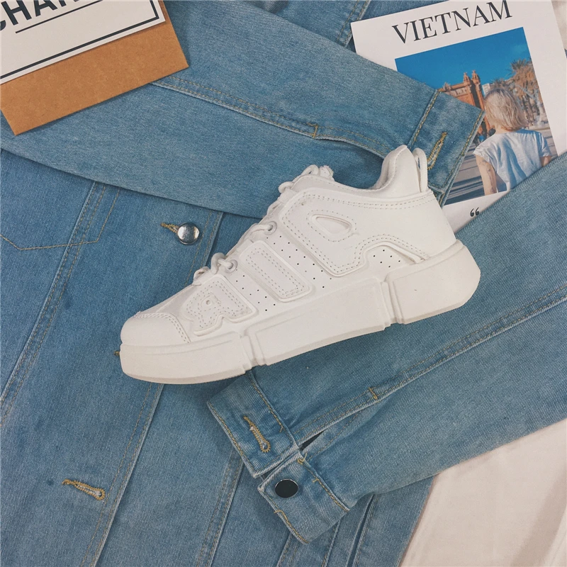 Mou Confortable De Meilleure Chaussures Vente Noir Fond Mode Étudiantes Rétro blanc rose Casual Talon Coréenne Course Haute Chaussures Respirant La AYgXqg