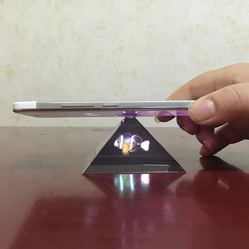 3D Hologram Pyramid Display Projector Video Stand Universal for Smart Mobile Phone