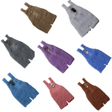 8 цветов для новорожденного младенца любого пола ручной работы вязаный костюм с пуговицами реквизит для детской фотографии