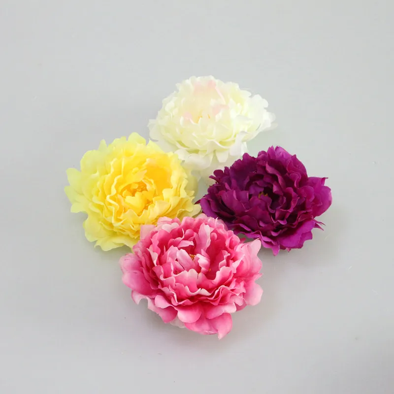 Flone 12cm Simulation Peony Flower Head Silk Flower DIY Headdress For Wedding Party Family Photography Props Decorative Art (5)