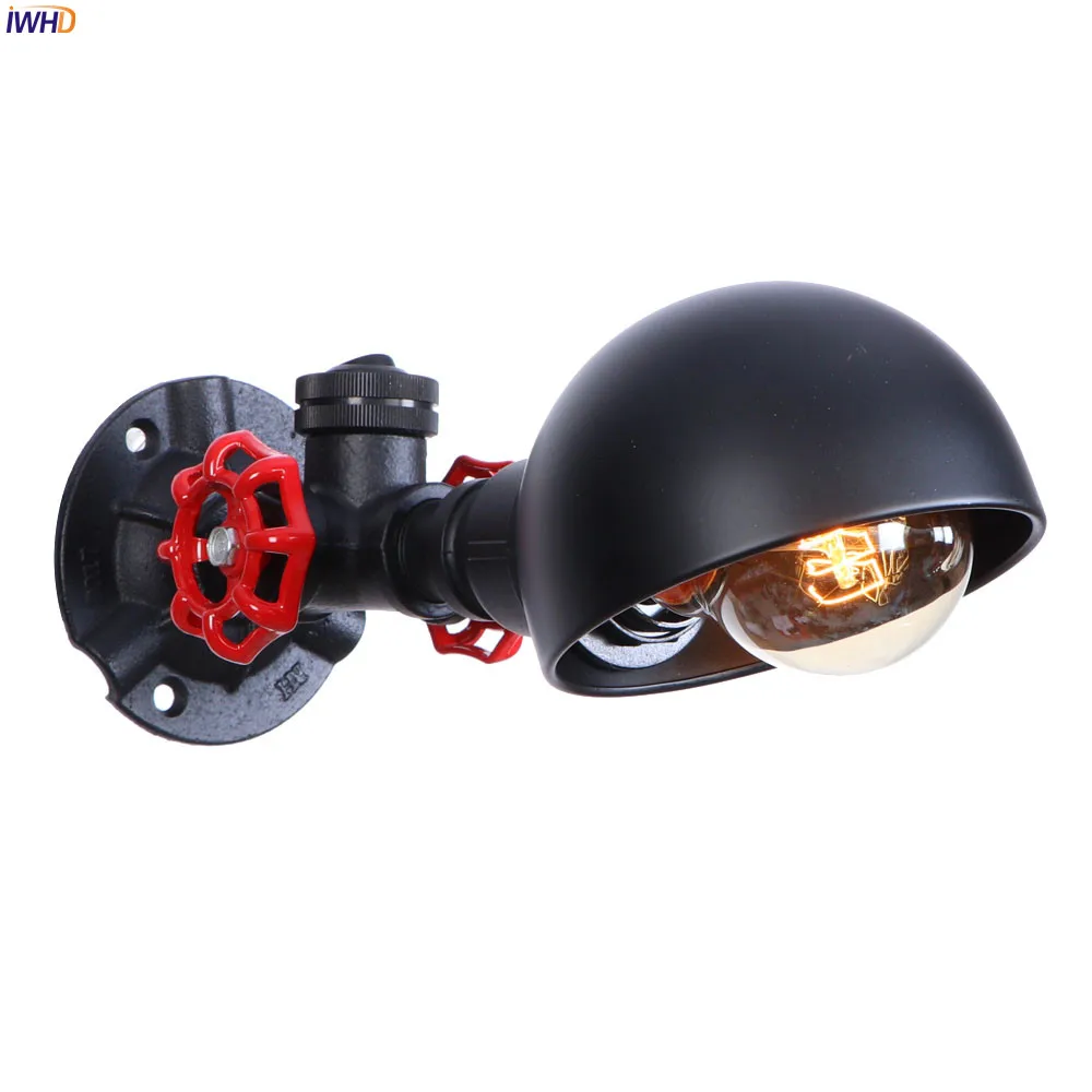 

IWHD Iron Metal Loft LED Wall Lights Fixtures Home Lighting Industrial Water Pipe Lamp Edison Vintage Wall Light Sconces