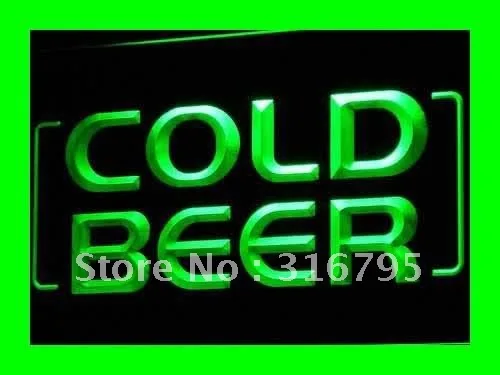 

i348 Cold Beer Bar Pub Club OPEN NEW LED Neon Light Light Signs On/Off Switch 20+ Colors 5 Sizes