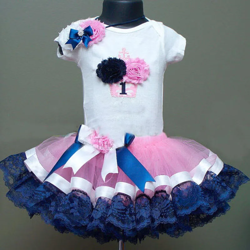 

Hot Retail Baby Ribbon Lined Tutu Skirt Cute Little Girls 3Layer Lace Bottom Tulle Ballet Pettiskirt with Bow Kids Chiffon Tutus