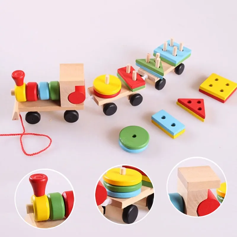 small wooden train set