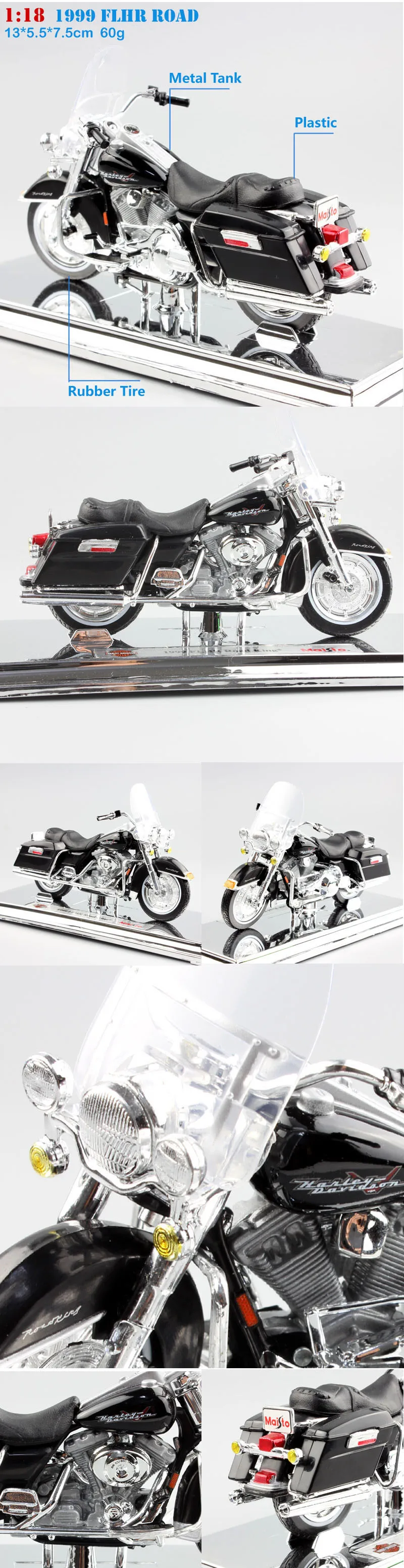 estrada rei diecast modelo de metal motocicleta