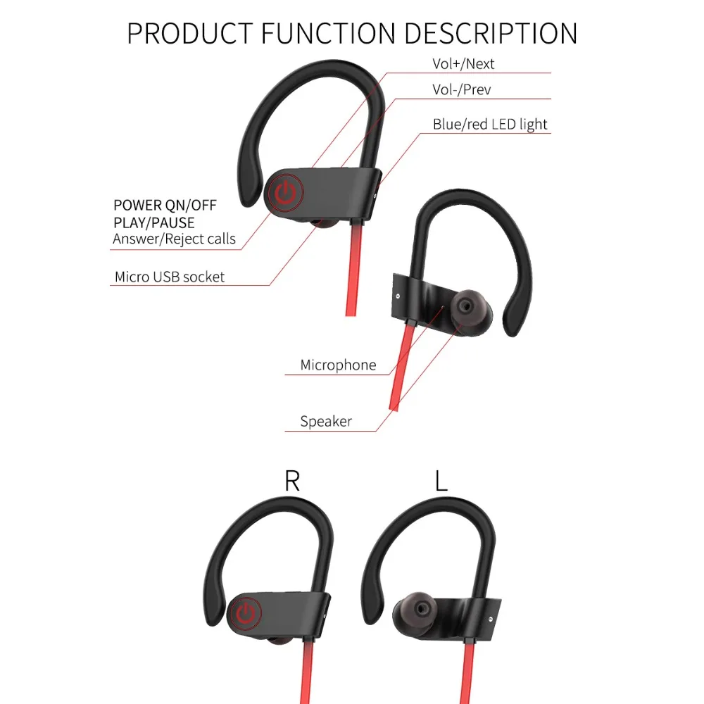 Цветной СВЕТОДИОДНЫЙ беспроводной Bluetooth наушники Hi-Fi стереонаушники гарнитура с шумоподавлением с микрофоном Встроенный слот для карт TF