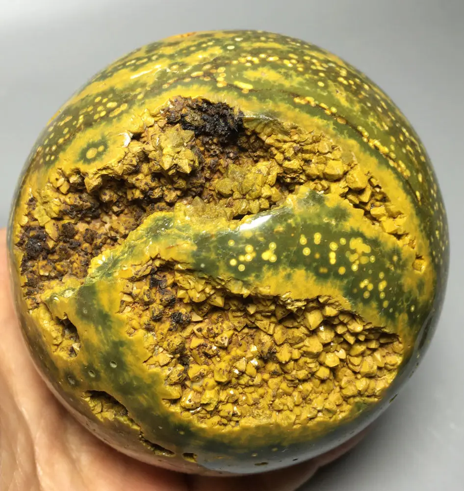 

885g RARE NATURAL OCEAN JASPER QUARTZ CRYSTAL sphere BALL HEALING stones crystal