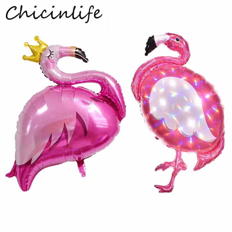 Chicinlife 1 шт. лазерная Корона фламинго фольга воздушный шар с днем рождения
