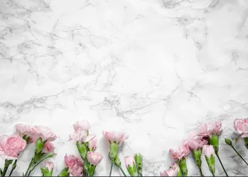 

pink carnations flowers white marble grey wedding party backdrops Vinyl cloth High quality Computer print wall Backgrounds