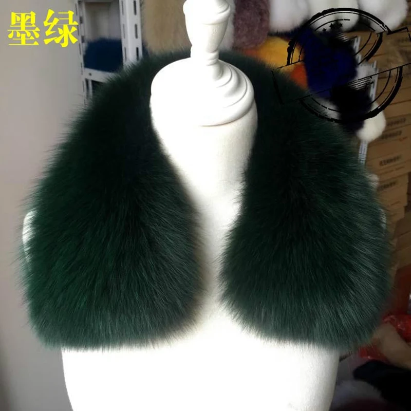 Новая мода натуральный Лисий меховой воротник для зимнего пальто для женщин и мужчин Настоящий Лисий Мех Шарфы для курток натуральный мех аксессуары