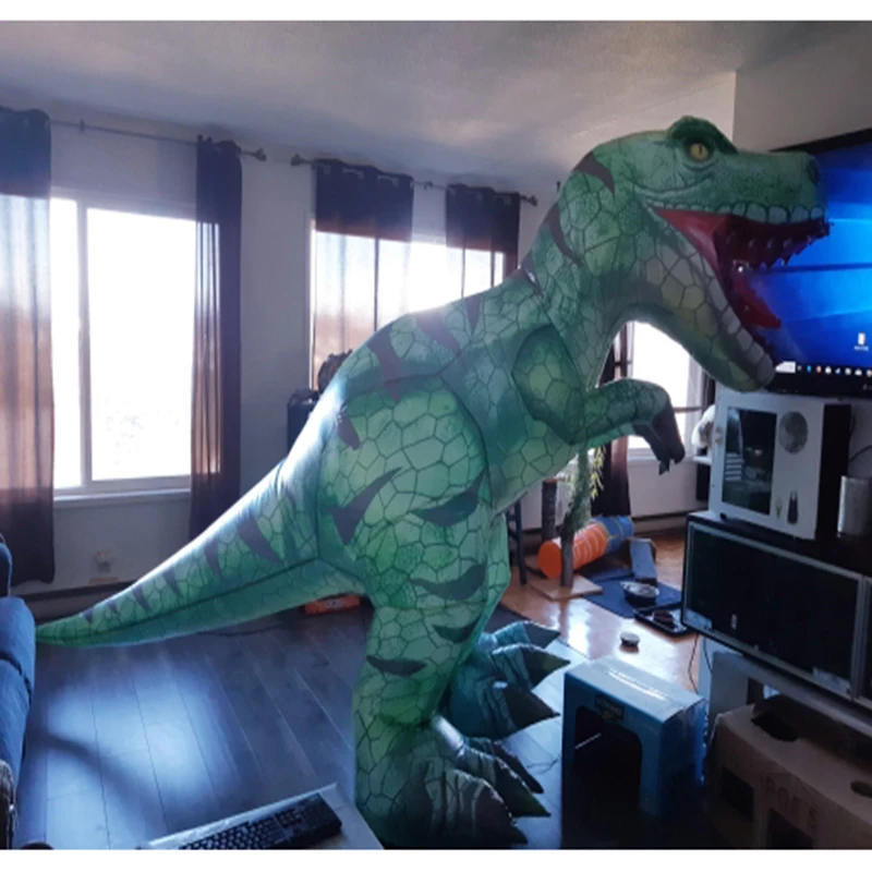 Надувной динозавр T REX Костюм Парк Юрского периода Динозавр Косплей надувной костюм Хэллоуин Карнавальный костюм для взрослых