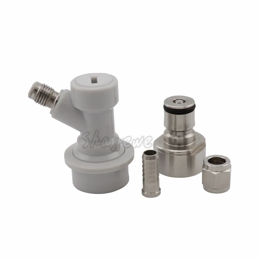 Homebrew Beer Keg Coupler Adapter Ball Lock Disconnect Conversion Kit G58 Thread Ball Lock Post and Swivel Nut (14)