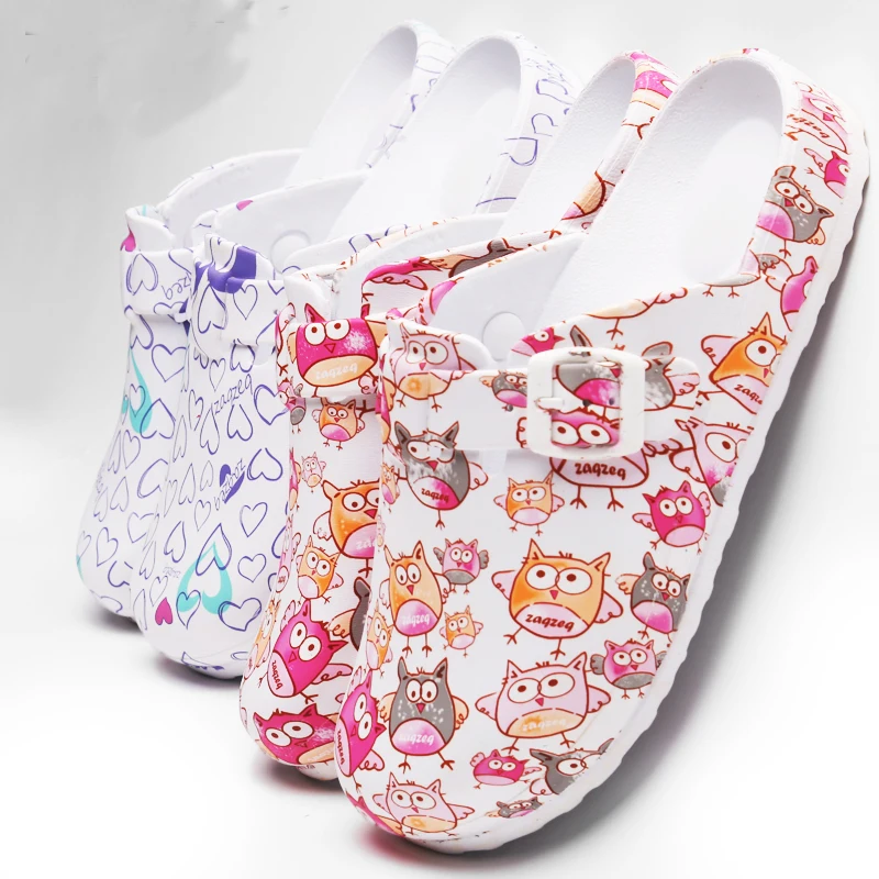 

Fashion Print Surgical Slippers Doctors Nurses Work Shoes Non-slip Medical Slipper Shoes Beach Shoes Cleanroom Lab Shoes