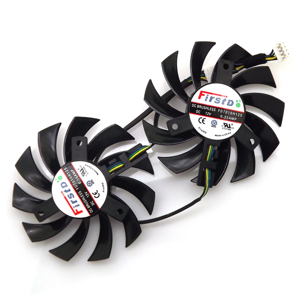 Бесплатная доставка 2 шт./лот FD7010H12S 75 мм для Sapphire HD6930 HD7850 HD6950 R9 270 R7 260X охлаждающий
