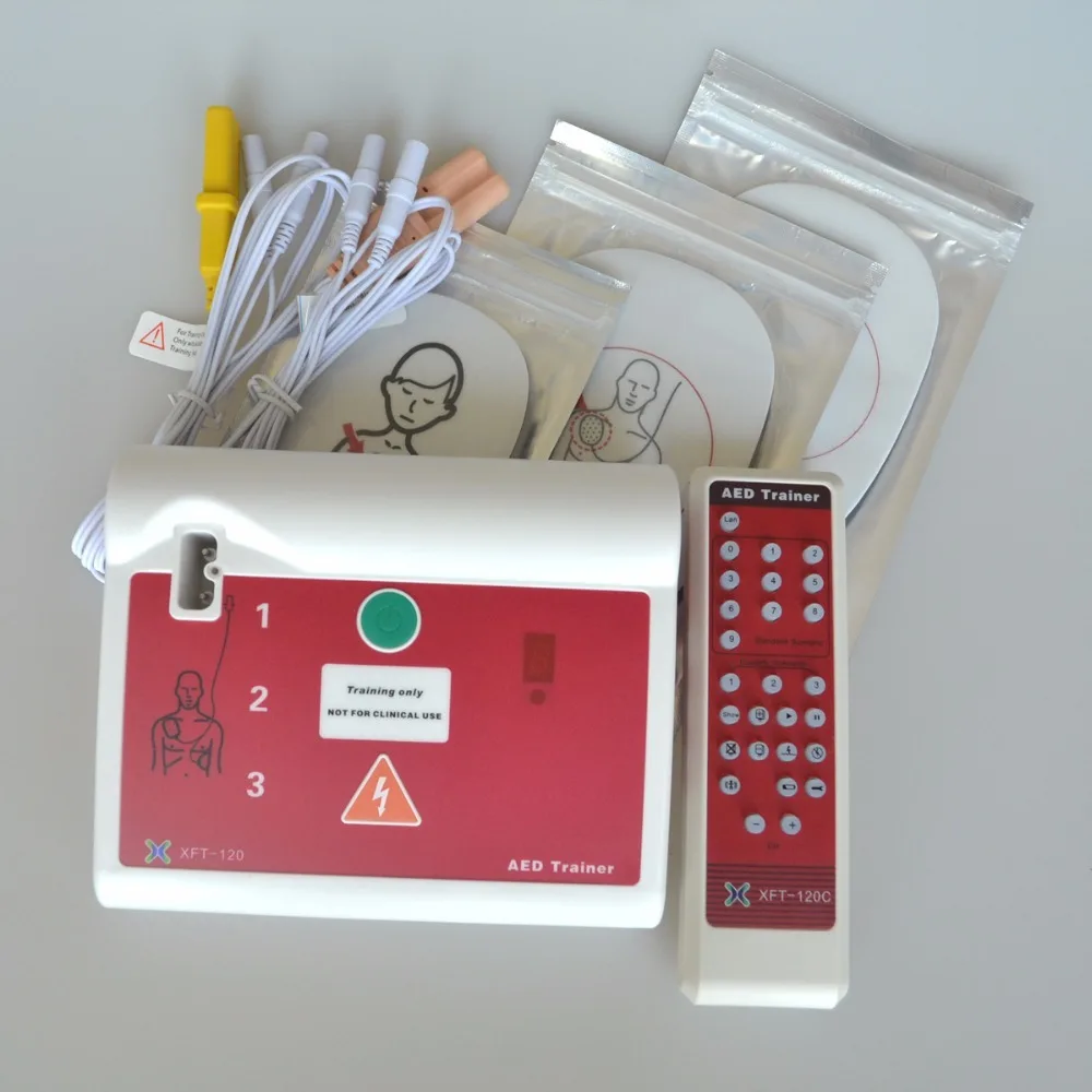 

XFT-120C AED First Aid CPR Training Teaching Trainer Device In English And Russian With Electrode Pads